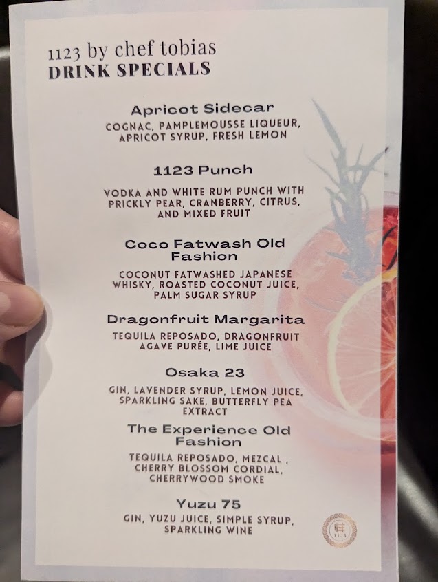 Menu 1123 By Chef Tobias - 2