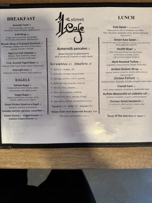 Menu 11Th Street Cafe - 1