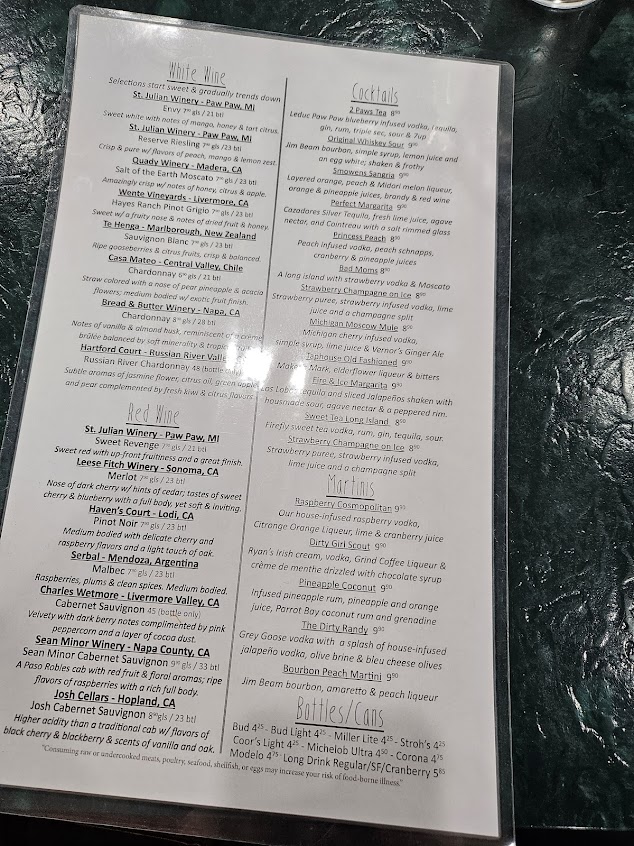 Menu 120 Taphouse Bistro - 1