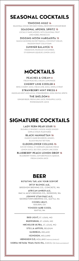 Menu 13Moons Restaurant - 1