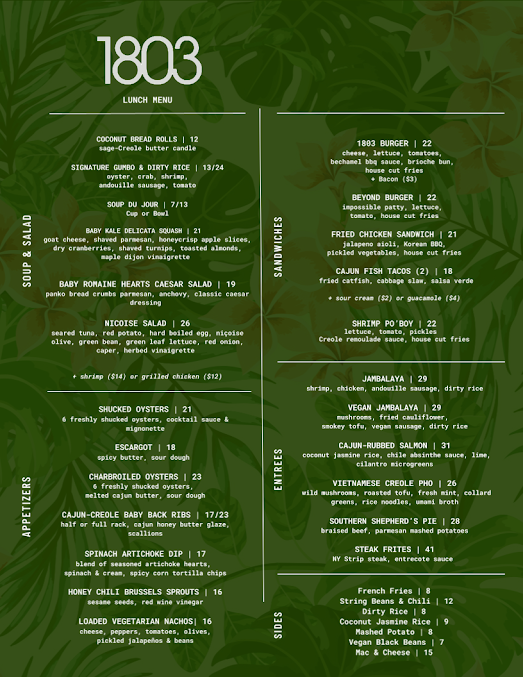 Menu 1803 Nyc - 0