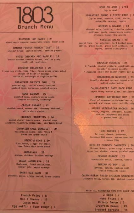 Menu 1803 Nyc - 7