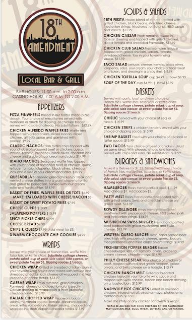 Menu 18Th Amendment Neighborhood Bar - 0