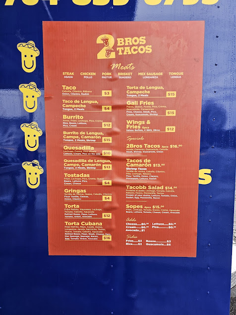 Menu 2Bros Tacos - 1