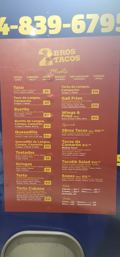 Menu 2Bros Tacos - 5
