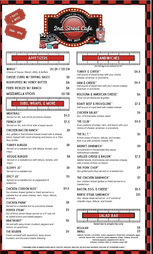 Menu 2Nd Street Cafe-Lagrange - 0