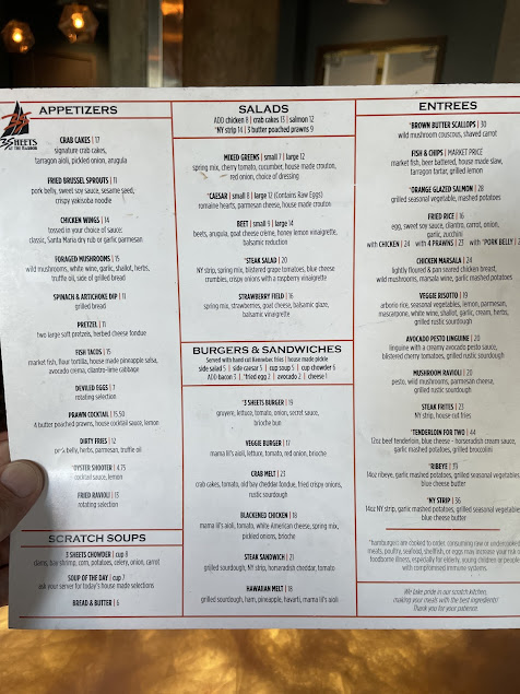 Menu 3 Sheets At The Harbor - 3