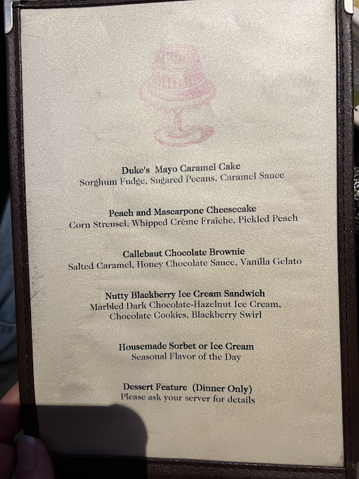 Menu 300 East - 1