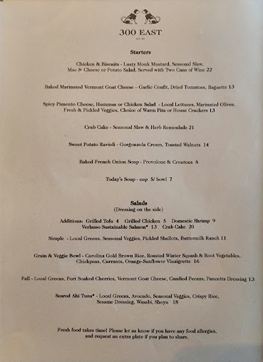 Menu 300 East - 5