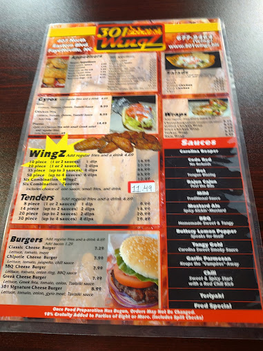 Menu 301 Wingz - 11
