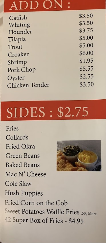 Menu 42 Fry Greenville - 1