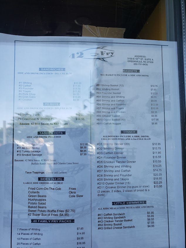 Menu 42 Fry Greenville - 5