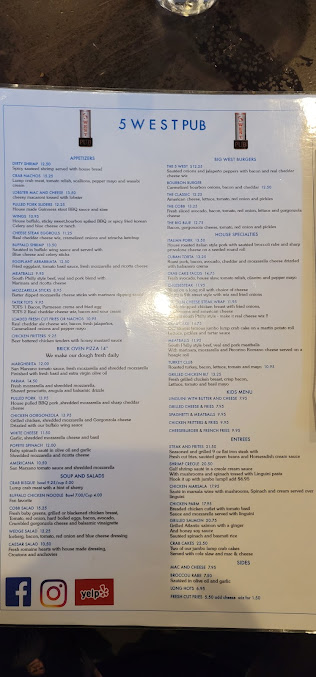 Menu 5 West Pub - 1