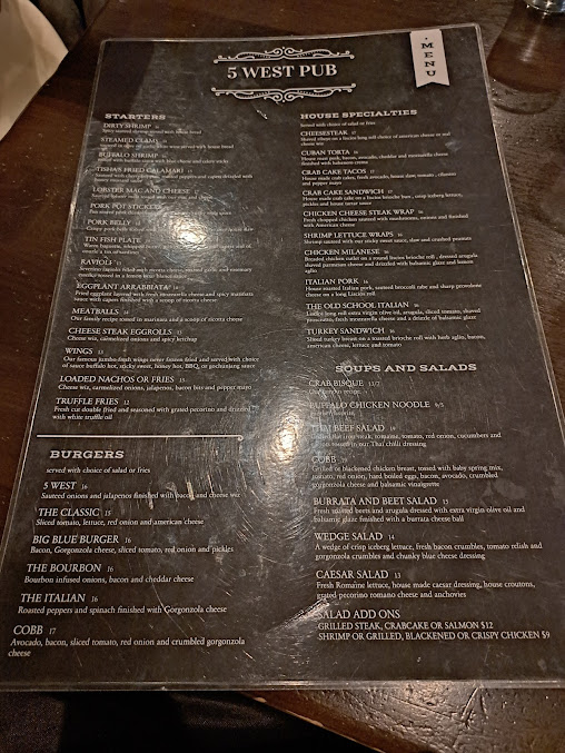 Menu 5 West Pub - 6