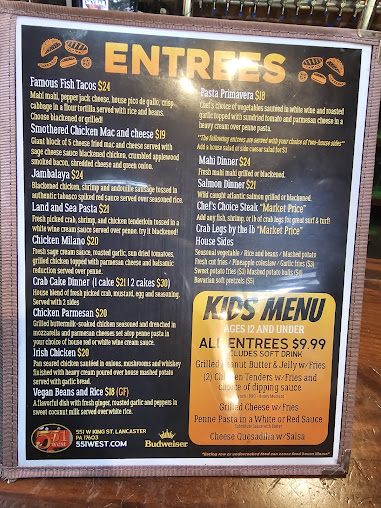 Menu 551 West - 1