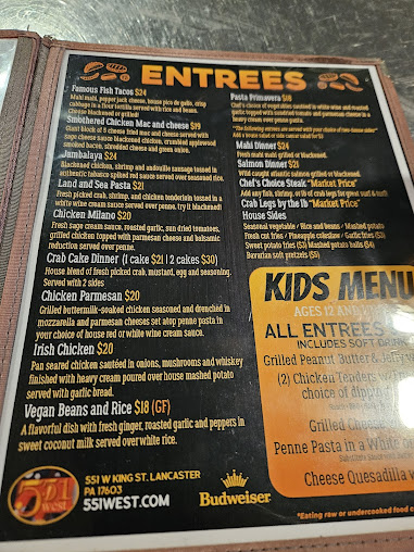 Menu 551 West - 3