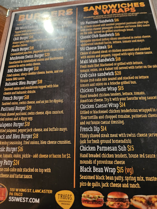 Menu 551 West - 4