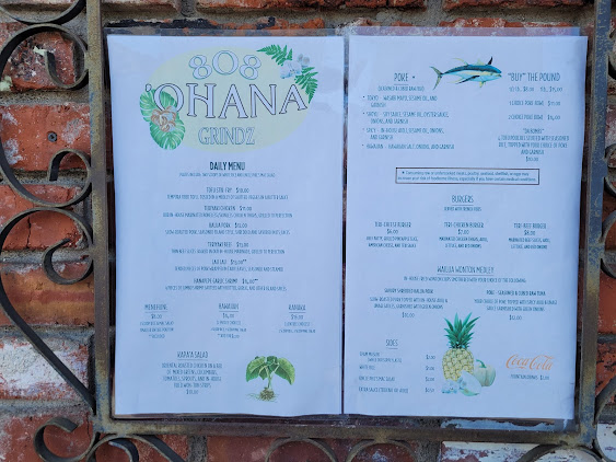 Menu 808 Ohana Grindz - 2