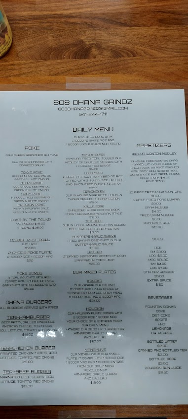 Menu 808 Ohana Grindz - 3