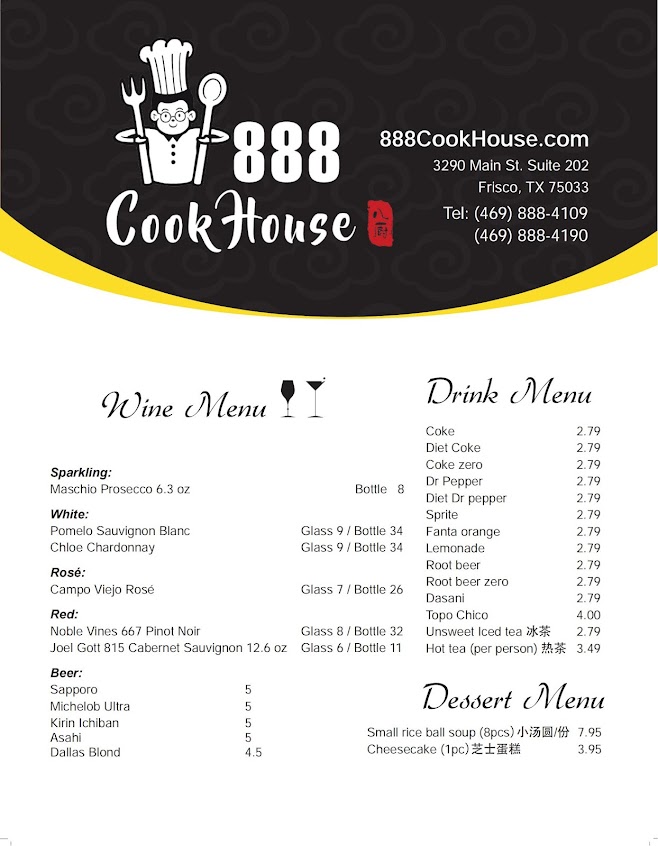 Menu 888 Cookhouse - 3
