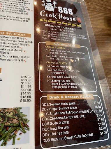 Menu 888 Cookhouse - 8