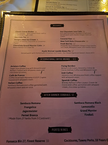 Menu 94Th Aero Squadron Restaurant - 0
