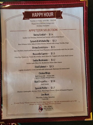 Menu 94Th Aero Squadron Restaurant - 5