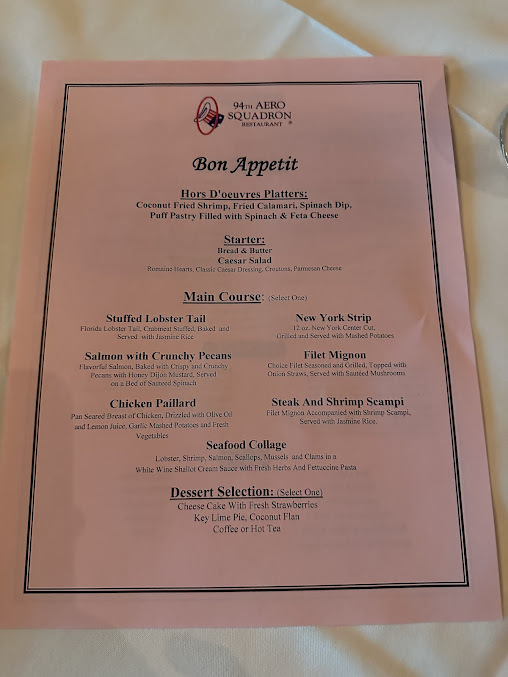 Menu 94Th Aero Squadron Restaurant - 7