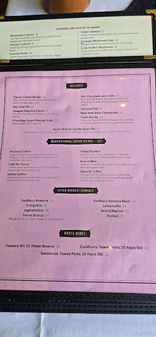 Menu 94Th Aero Squadron Restaurant - 8