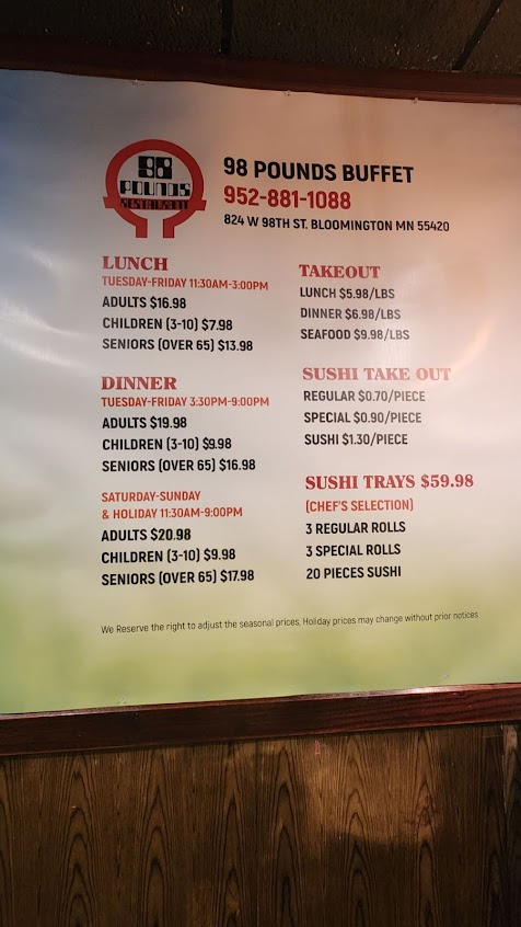 Menu 98 Pounds Buffet - 3