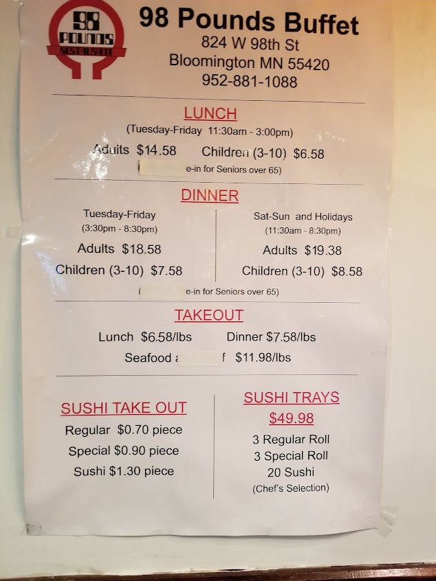 Menu 98 Pounds Buffet - 4