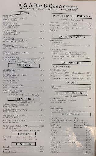 Menu A A Bar B Que - 1