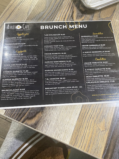 Menu A Huevo Cafe - 1