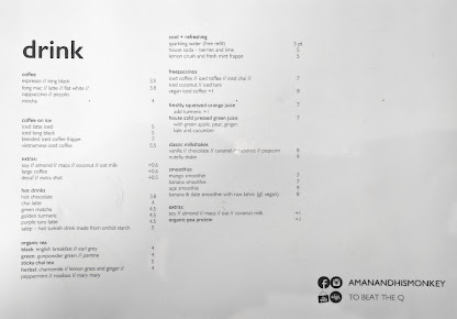 Menu A Man And His Monkey Cafe - 1
