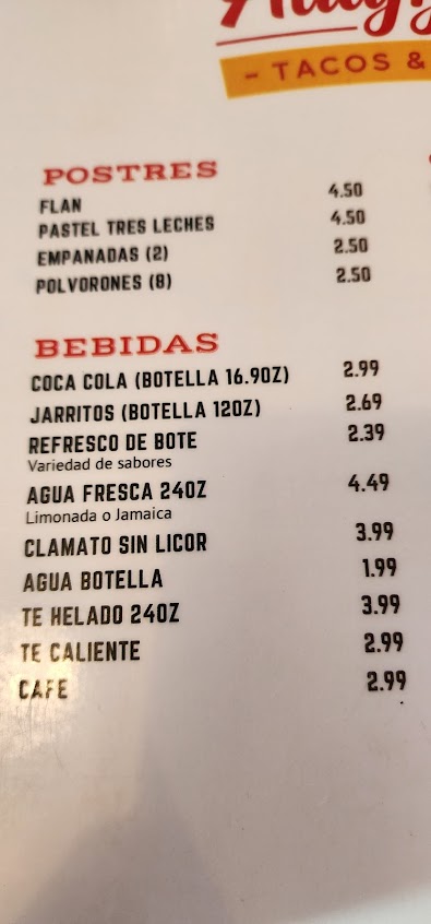 Menu Aaajiji Tacos And Beer - 2