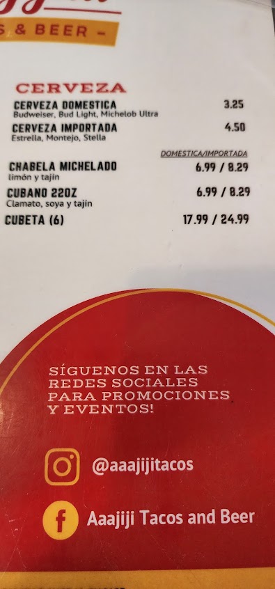Menu Aaajiji Tacos And Beer - 3