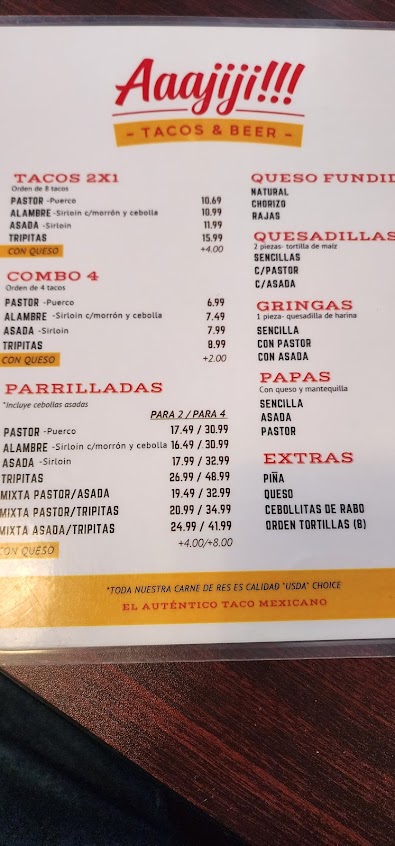 Menu Aaajiji Tacos And Beer - 4