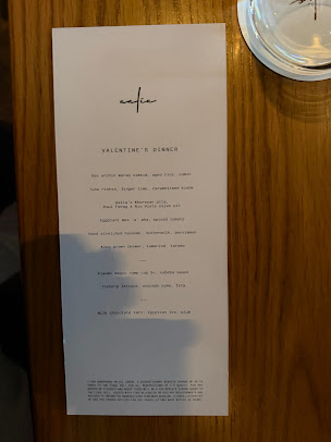 Menu Aalia Restaurant Sydney - 0