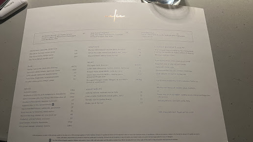 Menu Aalia Restaurant Sydney - 2