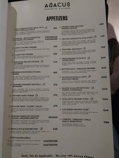 Menu Abacus Brewing Co & Kitchen - 4