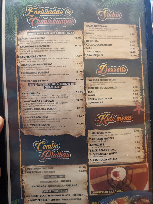 Menu Acapulco Mexican Restaurant - 3