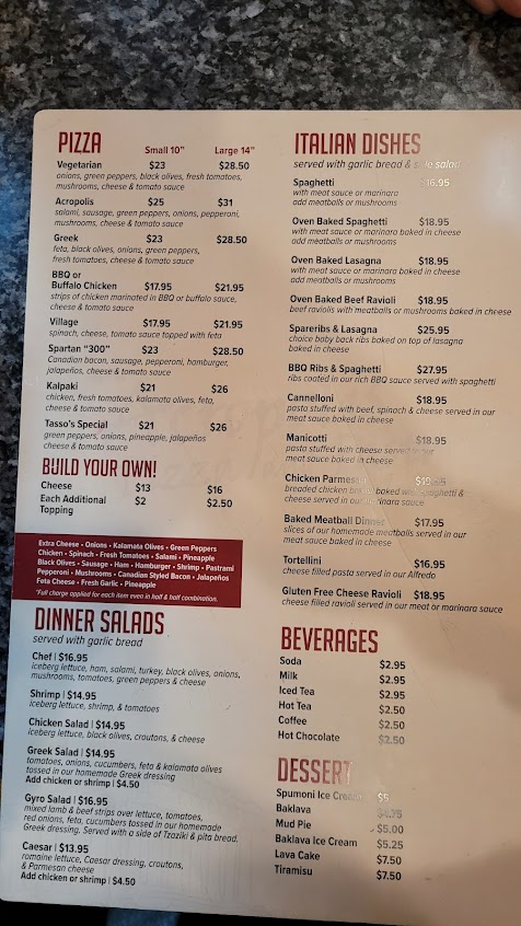 Menu Acropolis Pizza Pasta Kirkland - 2