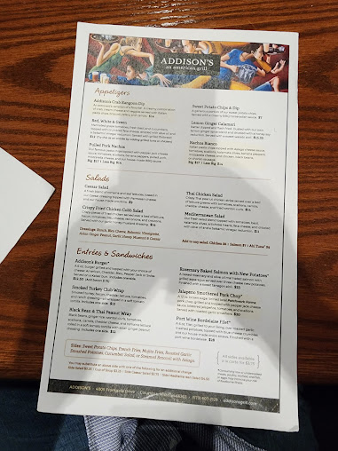 Menu Addisons South - 1
