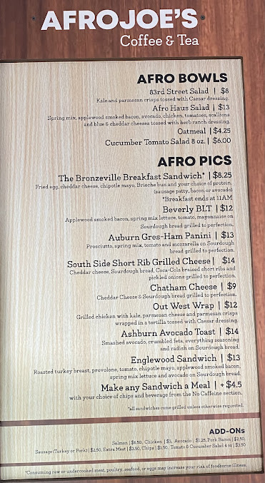 Menu Afro Joes Coffee Tea - 2
