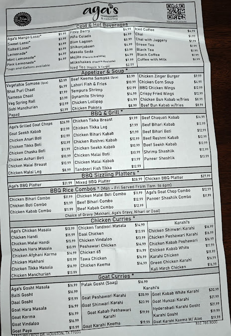 Menu Aga's Restaurant & Catering - 5