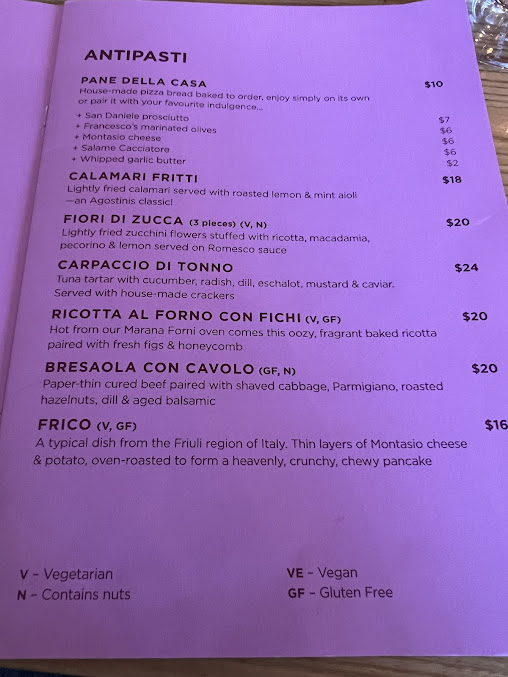 Menu Agostinis - 1