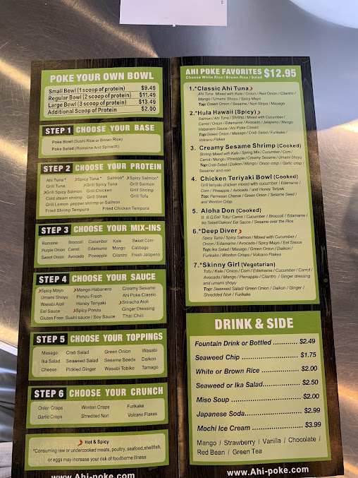 Menu Ahi Poke Hawaiian Bowls Tapioca Tea - 13