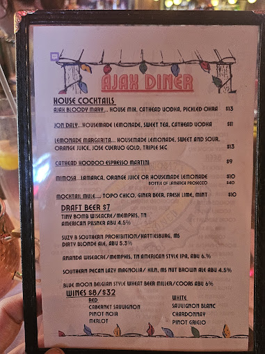 Menu Ajax Diner - 1