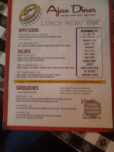 Menu Ajax Diner - 2