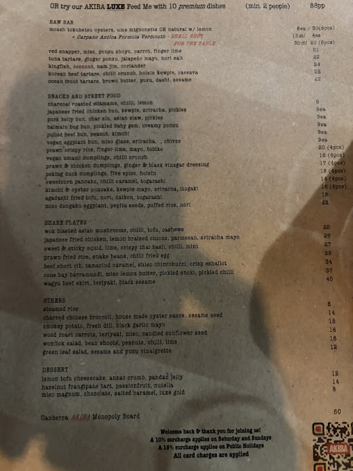 Menu Akiba - 2